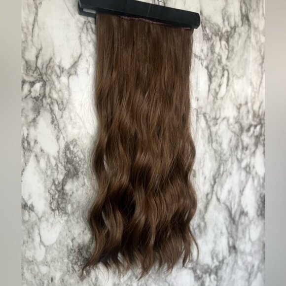20 IN VOLUMIZING WEFT CLIP IN SET CHESTNUT BROWN CURLY WAVE HAIR EXTENSIONS - Picture 8 of 8